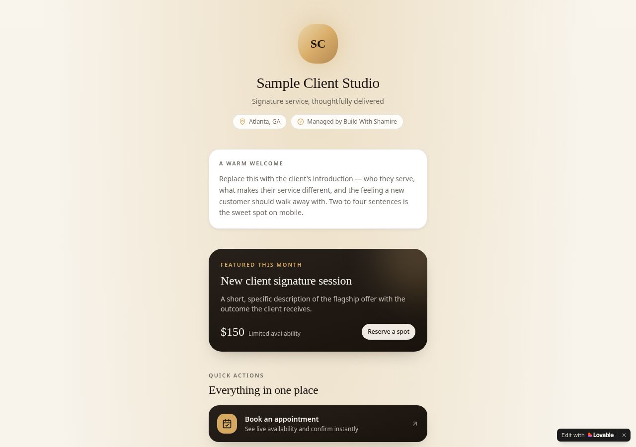 Spotlight Hub Core website preview